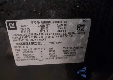 2017 GMC Acadia Denali from USA, damaged, VIN 1GKKNXLS4HZ302676
